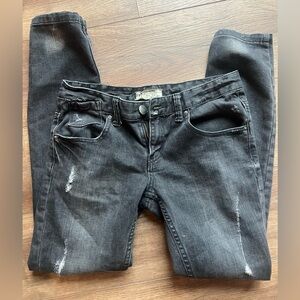 Free People Washed Black Denim Distressed Women's Jeans